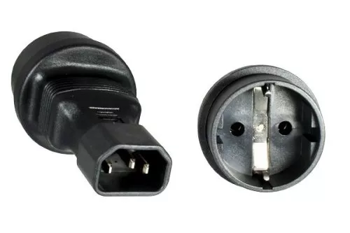 Toiteadapter, võrguadapter, turvapistikupesa CEE 7/3 C14 IEC pistikule, UPS adapter.