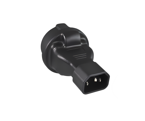 Strømadapter, nettadapter sikkerhetskontakt CEE 7/3 til C14 IEC-plugg, UPS-adapter, YL-3223