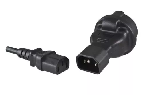 Adaptador de corrente, adaptador de rede tomada de segurança CEE 7/3 para ficha C14 IEC, adaptador UPS