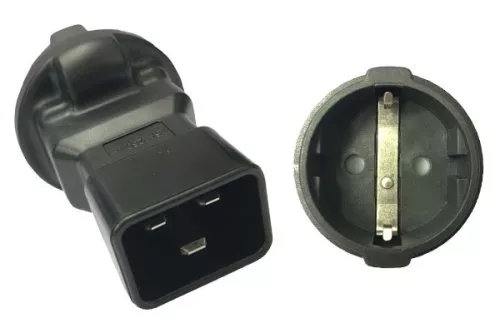 Stromadapter, Netzadapter Schutzkontaktbuchse CEE 7/3 auf C20