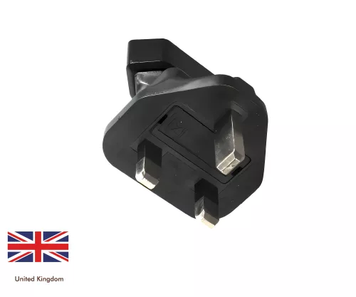 Adattatore di alimentazione da presa europea a 2 poli IEC 60320-C6 a spina inglese tipo G 3A, YL-6022