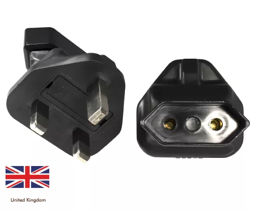 Adattatore di alimentazione da presa europea a 2 poli IEC 60320-C6 a spina inglese tipo G 3A, YL-6022