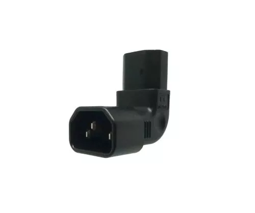 Netzadapter C13 auf C14 gewinkelt, YL-3212L-2 IEC 60320-C13/14 horizontal gewinkelt, oben/unten