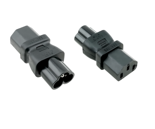 Power adapter, mains adapter C13 to C6 Mickey Mouse plug