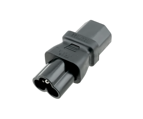 Power adapter, mains adapter C13 to C6 Mickey Mouse plug
