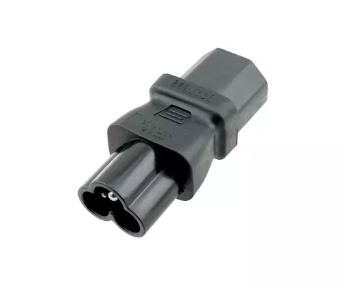 Power adapter, mains adapter C13 to C6 Mickey Mouse plug