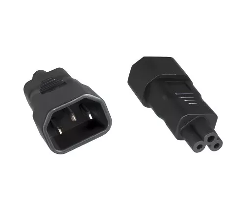 Power adapter, mains adapter IEC plug C14 to C5 Mickey Mouse