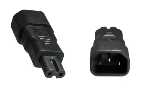 Adapter zasilania, adapter sieciowy Euro-8 wtyczka do małych urządzeń gniazdo C7 na wtyczkę C14 IEC, złącze, konwerter