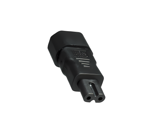 Power adapter, mains adapter Euro-8 small appliance plug C7 socket to C14 IEC plug, coupling, converter