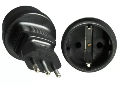 Stromadapter Italien CEE 7/3 Buchse auf ITA 3pin Stecker Typ L, YL-4523