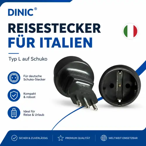 Adattatore di alimentazione Italia da presa CEE 7/3 a spina ITA 3pin tipo L, YL-4523