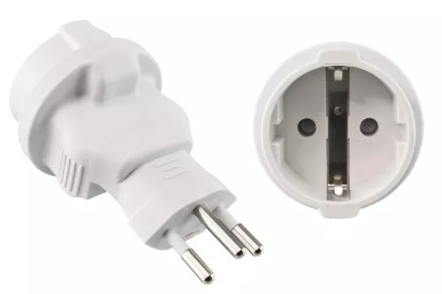 Adaptateur de courant Suisse CEE 7/3 femelle sur CHE type J 10A 10A fusible, blanc