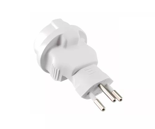 Power adapter Switzerland CEE 7/3 socket to CHE type J 10A 10A fuse, white Power adapter Switzerland CEE 7/3 socket to CHE type J 10A 10A fuse, white