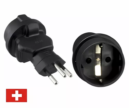 Power adapter Switzerland CEE 7/3 socket to CHE type J