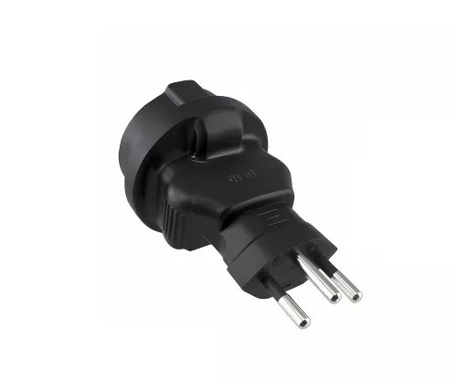 Power adapter Switzerland CEE 7/3 socket to CHE type J 10A 10A fuse, black