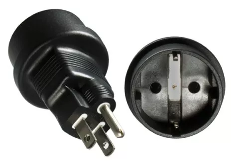 Power Adapter America CEE 7/3 female to NEMA 5-15P 3pin male type B, YL-1223