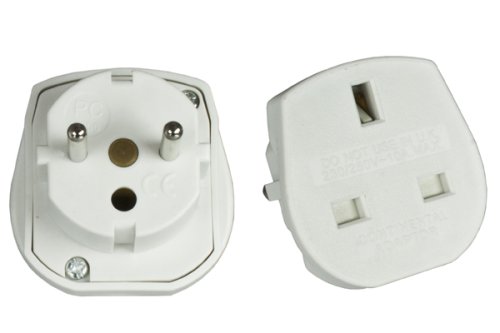Voedingsadapter Engeland type G-stopcontact naar CEE 7/7-stekker, wit