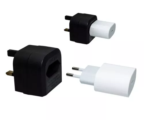 Power adapter EU power supply to UK type G plug, 3A, black