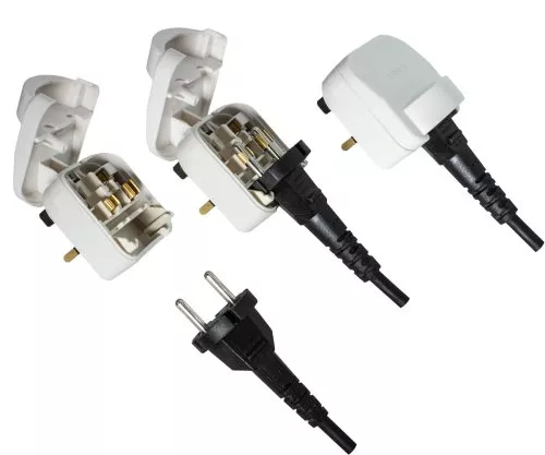 Adaptateur de courant CEE 7/17 prise femelle sur UK type G prise mâle, 5A, vissé, blanc