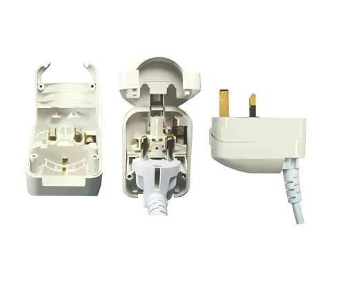 Adapter zasilania z gniazda CEE 7/3 do wtyczki UK typu G 13A, przykręcany, 5A, biały,