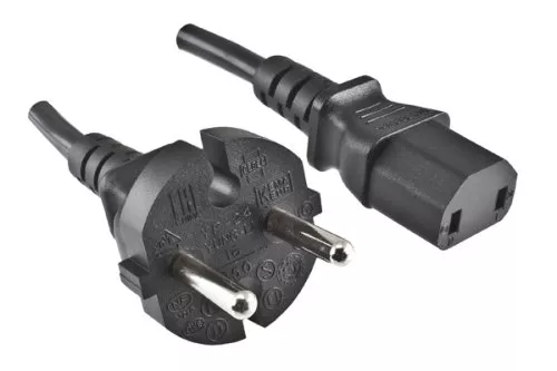 Netzkabel Europa CEE 7/17 auf C17, 1mm², Konturenstecker, VDE, schwarz, Länge 2,00m Netzkabel Europa CEE 7/17 auf C17, 1mm², Konturenstecker, VDE, schwarz, Länge 2,00m