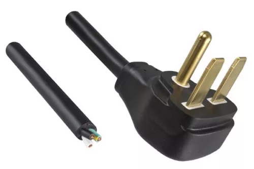 Power cable Japan 30A/250V to open-end, 3,5mm², VCT, approvals: JET/PSE, black, length 1.80m
