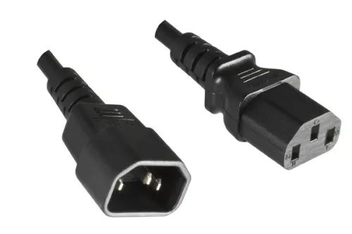 Power Cable Cold Device Extension C13/C14, black, 0.50m by DINIC