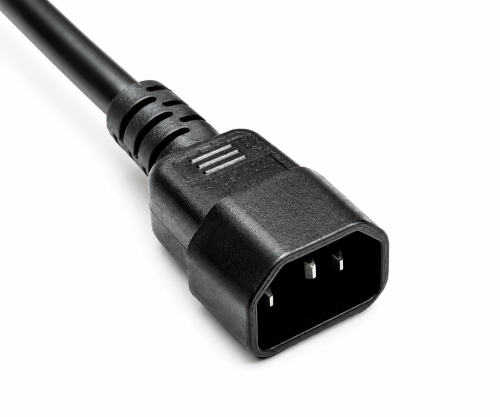 Kaltgerätekabel C13 auf C14, YP-32/YC-12 LSZH / halogenfrei, 1mm², Verlängerung, VDE, schwarz, 1,00m