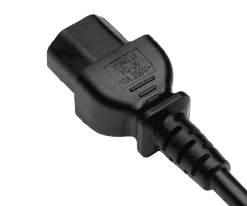 Cablu aparat cald C14 la C15, 1mm², VDE, IEC 60320-C14/C15, prelungire, negru, lungime 2m