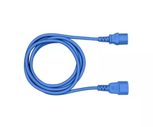 Strømkabel C13 til C14, blå, 1mm², forlengelse, VDE, lengde 3m