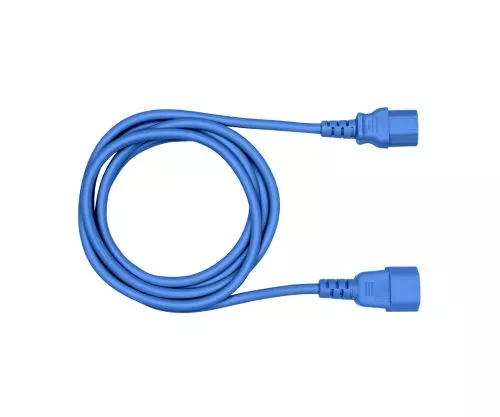 Napájecí kabel C13 na C14, 1mm², prodlužovací, VDE, modrý, délka 3m