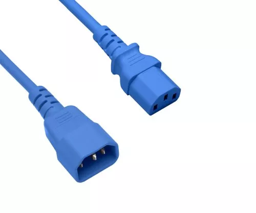 Cold appliance cable C13 to C14, 1mm², extension, VDE, blue, length 3,00m
