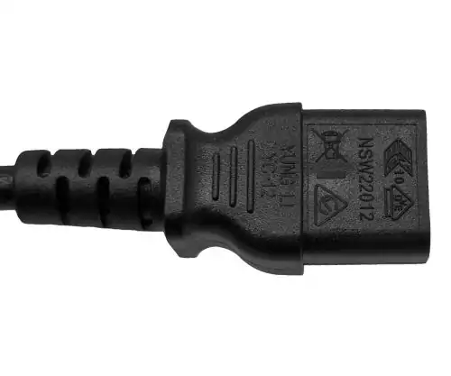 IEC-kabel met extra grote doorsnede van 1,5mm², C13 naar C14, verlenging, VDE, zwart, 1,80m