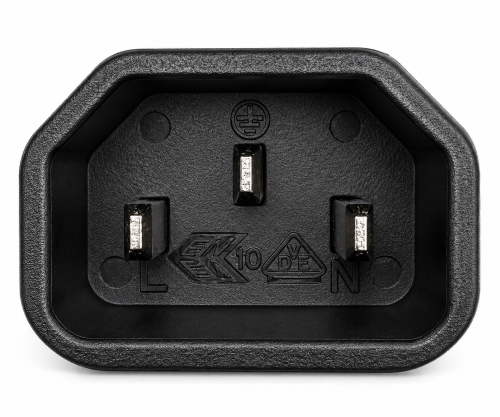 Kaltgerätekabel C13 auf C14, Verlängerung, 1mm², Multi-Zulassungen: VDE/UL/CCC/KTL/SAA/PSE, schwarz, Länge 1,00m
