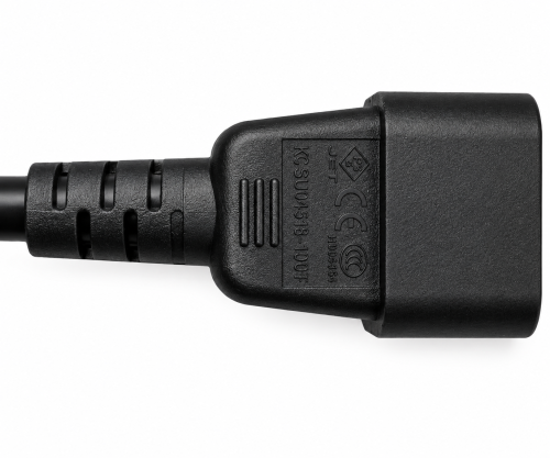 Kaltgerätekabel C13 auf C14, Verlängerung, 1mm², Multi-Zulassungen: VDE/UL/CCC/KTL/SAA/PSE, schwarz, Länge 3,00m