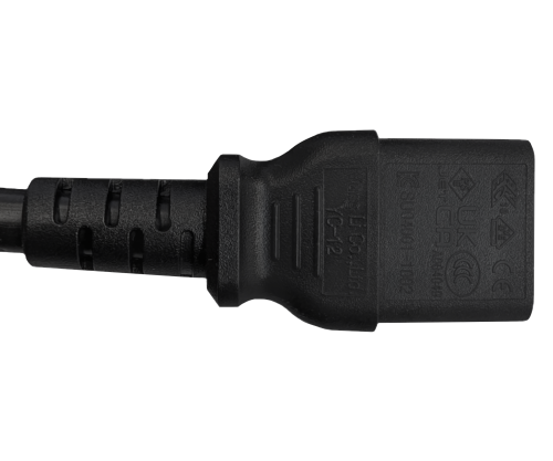 Napájecí kabel C13 až C14, prodlužovací, 1 mm², více homologací: VDE/UL/CCC/KTL/SAA/PSE, černý, délka 2,00 m