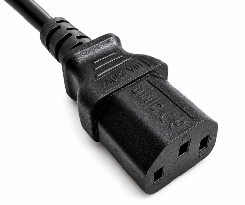 Kaltgerätekabel C13 auf C14, YP-32/YC-12 LSZH, Verlängerung, VDE, schwarz, Länge 1,80m