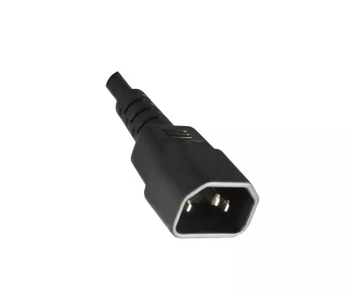 Cold appliance cable C13 to C14, YP-32/YC-12 LSZH, 1mm², extension, VDE, black, length 3,00m