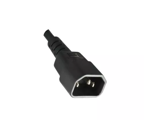 Cold appliance cable C13 to C14, YP-32/YC-12 LSZH, 1mm², extension, VDE, black, length 1,00m