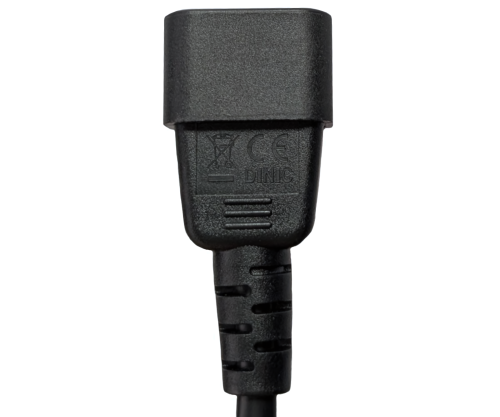 Câble adaptateur réseau C14 sur prise de terre, adaptateur UPS, H05VV-F 0,75mm², noir, longueur 1,00m