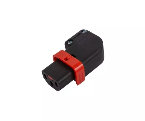 IEC-LOCK IEC60320-C13 plug, right or left-handed, for mounting with locking mechanism