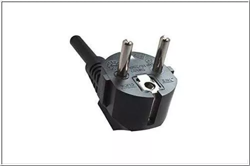 Power cord Europe CEE 7/7 90° to C13, 1mm², with lock, black, length 2,00m