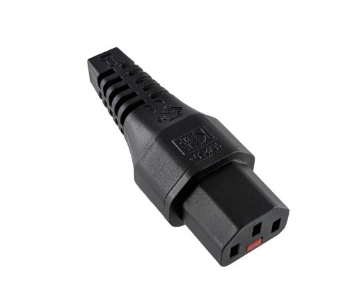 Netzkabel Europa CEE 7/7 90° auf C13, 1mm², mit Verriegelung, schwarz, Länge 2,00m