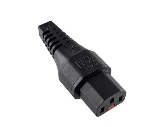 Netzkabel Europa CEE 7/7 90° auf C13, 1mm², mit Verriegelung, schwarz, Länge 2,00m