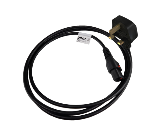 Tīkla kabelis England UK tipa G 5A uz C13, ar slēdzeni, 1.00mm², apstiprinājums: BSI vai ASTA, melns, garums 2.00m