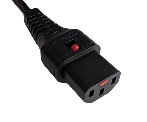 Netzkabel Amerika USA NEMA 5-15P, Typ B auf C13, mit Verriegelung