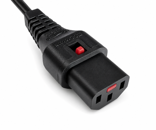 Netzkabel Amerika USA NEMA 5-15P, Typ B auf C13, mit Verriegelung