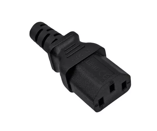 Netzkabel Europa CEE 7/7 gerade auf C13, 1mm², VDE, schwarz, Länge 5,00m