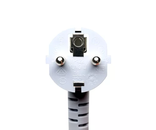 Síťový kabel Europe CEE 7/7 90° na C13, 0,75 mm², VDE, bílý, délka 1,00 m