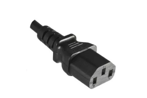 Cable de alimentación Europa LSZH, CEE 7/7 90° a C13, 1 mm², VDE, negro, longitud 1,80 m